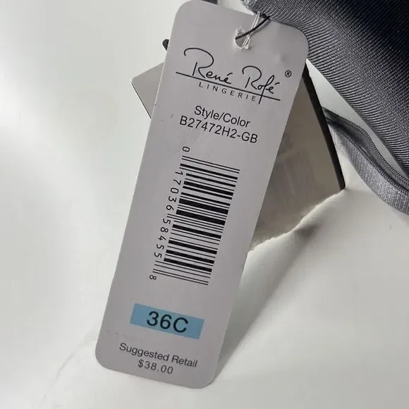 NWT Rene Rofe push up adjustable strap bra.  Invisible edges. Size 36C - Picture 7 of 9